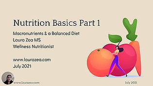 Nutrition Workshop 1:  Macro Nutrients & a Balanced Diet